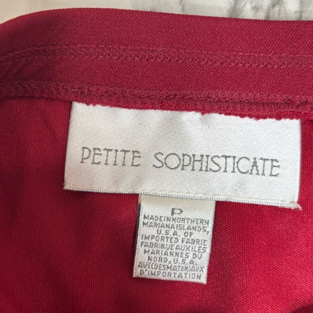 Petite sophisticate vintage 90s retro floral print red shite slip skirt size P - Picture 4 of 5